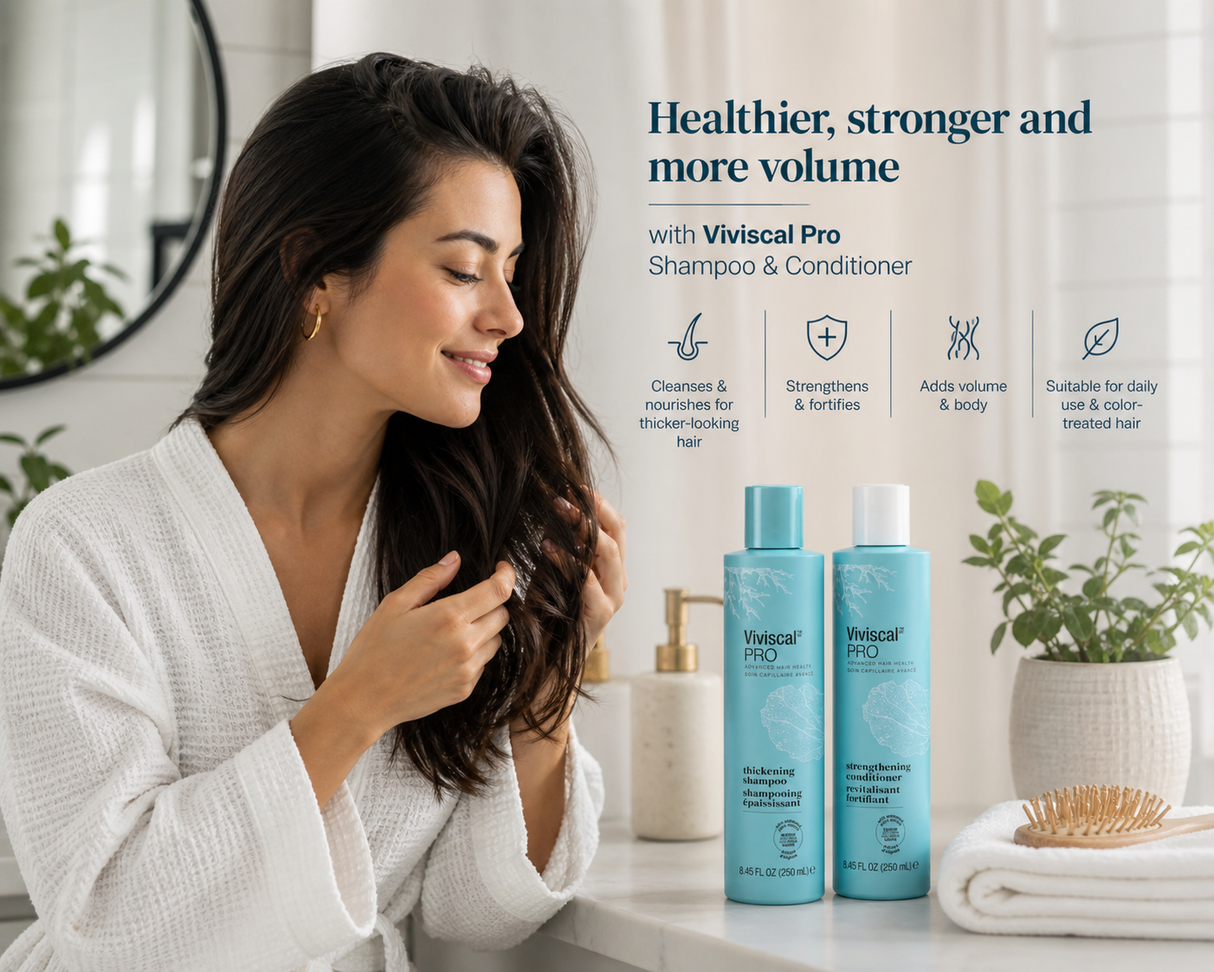 Professional Strength Hair Growth Supplement Tablets 180 Tablets & Viviscal Professional Thickening Shampoo-Researched Formula