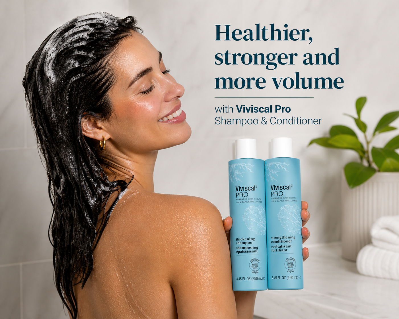 Professional Strength Hair Growth Supplement Tablets 180 Tablets & Viviscal Professional Thickening Shampoo-Researched Formula