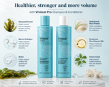 Professional Strength Hair Growth Supplement Tablets 180 Tablets & Viviscal Professional Thickening Shampoo-Researched Formula