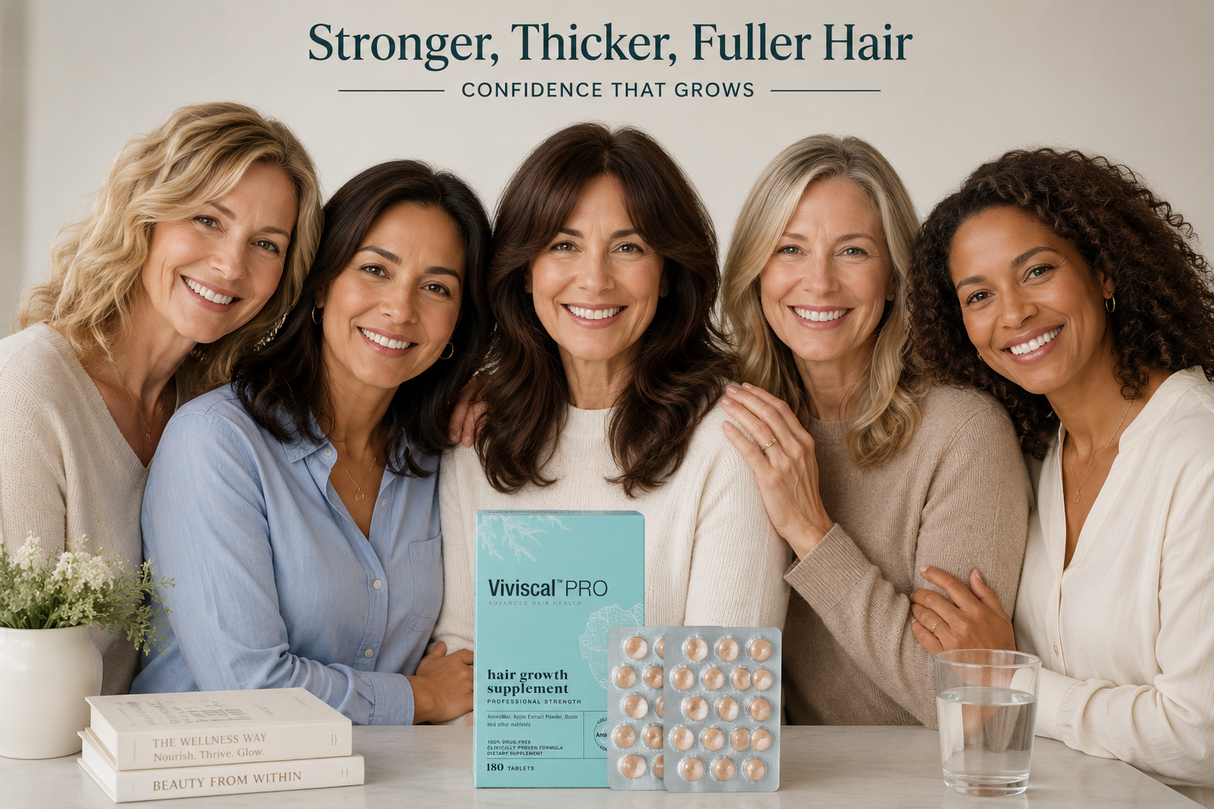 Professional Strength Hair Growth Supplement Tablets 180 Tablets & Viviscal Professional Thickening Shampoo-Researched Formula