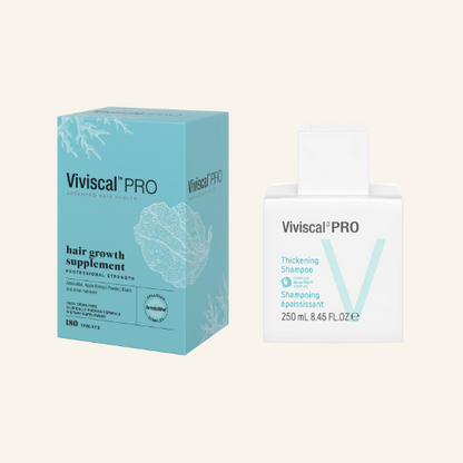 Professional Strength Hair Growth Supplement Tablets 180 Tablets & Viviscal Professional Thickening Shampoo-Researched Formula
