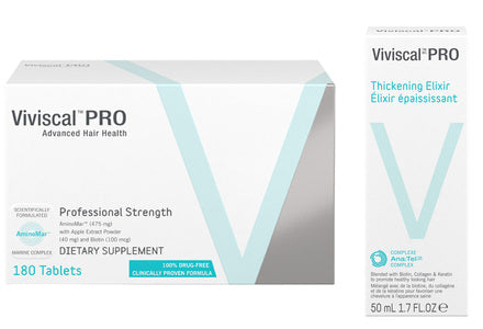 Professional Strength Hair Growth Supplement Tablets 180 Tablets & Professional Thin to Thick Elixir-Researched Formula